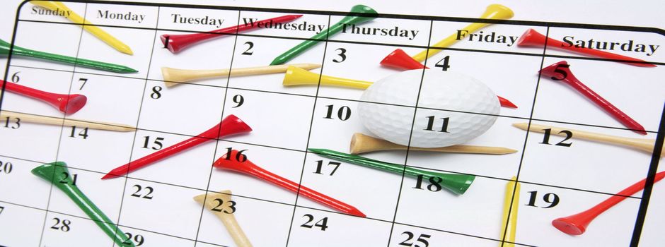 Composite Of Calendar And Golf Tees